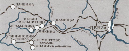 Схема проезда в Лермонтово